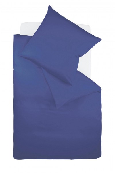 fleuresse colours Mako Satin uni Bettwäsche royal blau