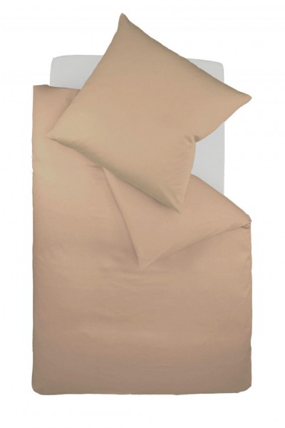 fleuresse colours Mako Satin uni Bettwäsche camel braun